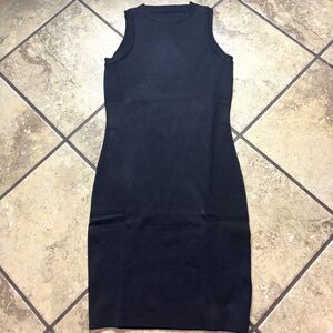 Unbranded Black Sleeveless Knitted Dress Women’s Casual Tank Mini Dress